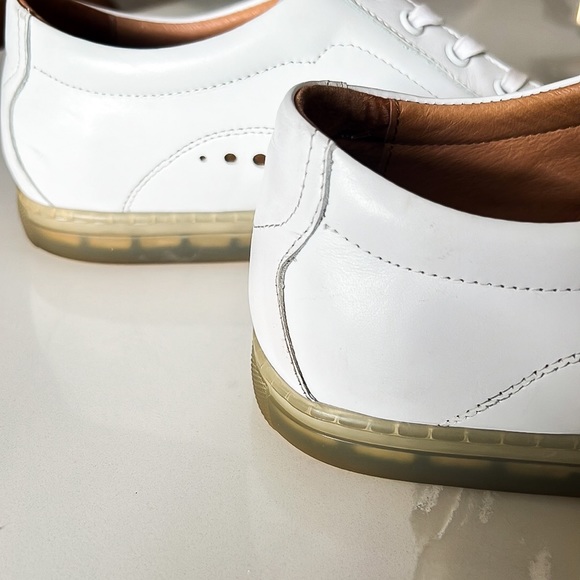 Zanzara Drum White Soft Lace Up Leather Sneakers Men’s Sz 10.5 - Picture 8 of 16